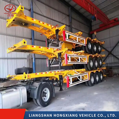 5.5 toneladas Container Transporting Used Trailer Axles 3 Axles Skeleton Semi-trailer com 1