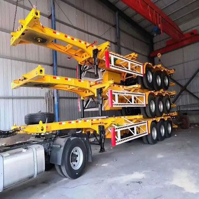 Semi-reboque Caminhão Container Esqueleto de Aço Semi-reboque com sistema de travagem de dupla linha