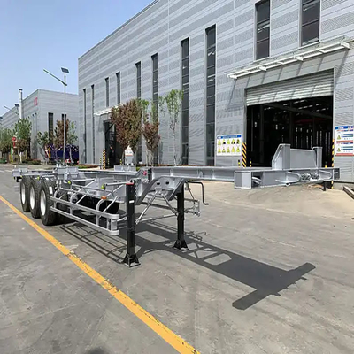 Chassis de contentor auto-dumping para transporte por sistema de travagem de dupla linha imobilizado